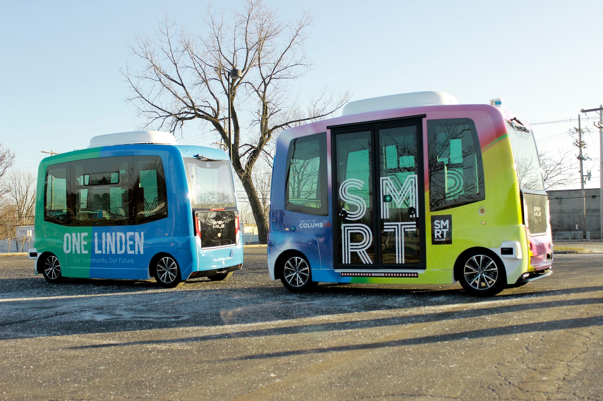 EasyMile shuttles (credit: Smart Columbus)