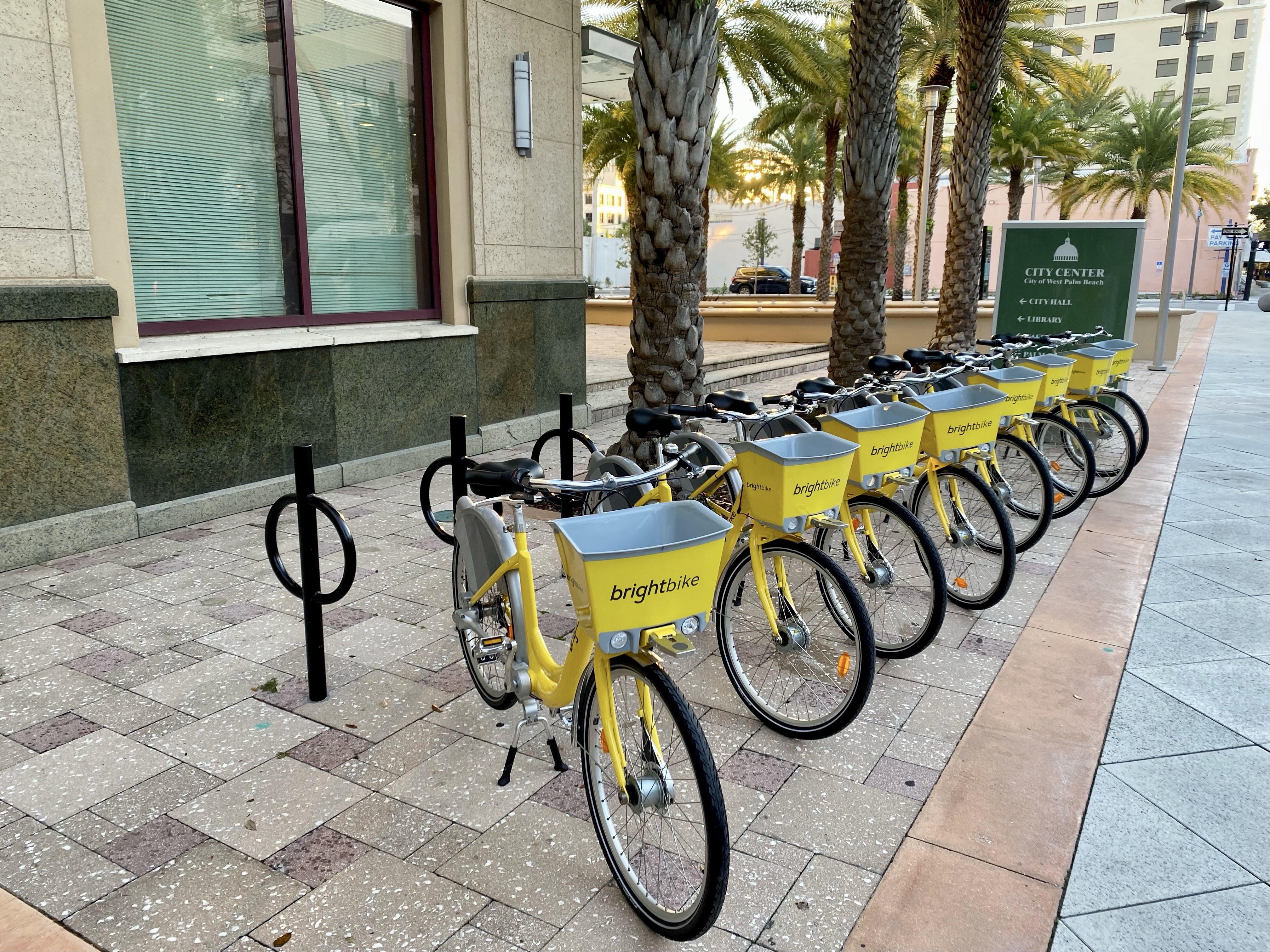 Brightline BrightBikes bike-sharing Florida West Palm Beach Brightline+ train local transit 