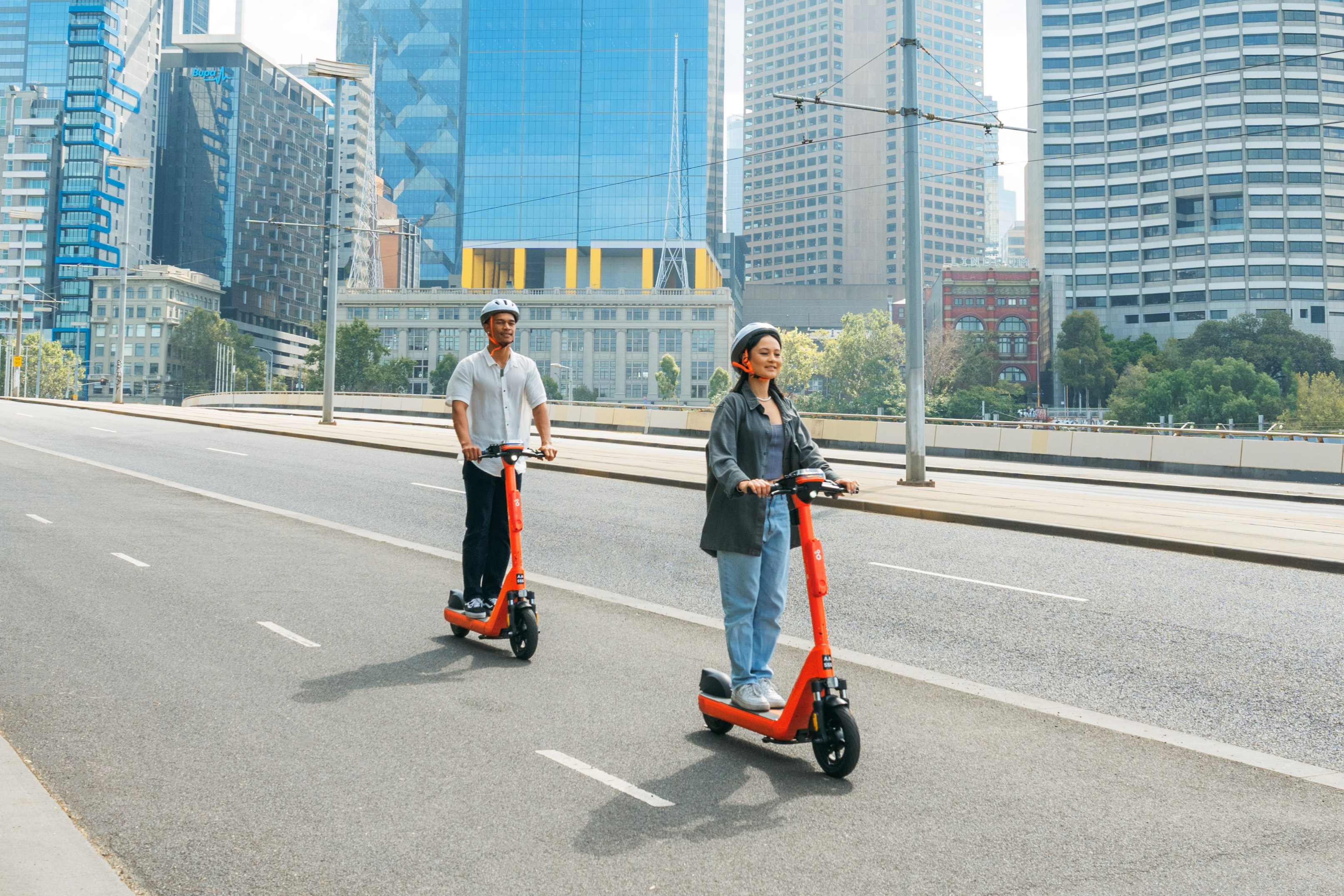 Shared mobility e-scooter Melbourne recycled aluminium 