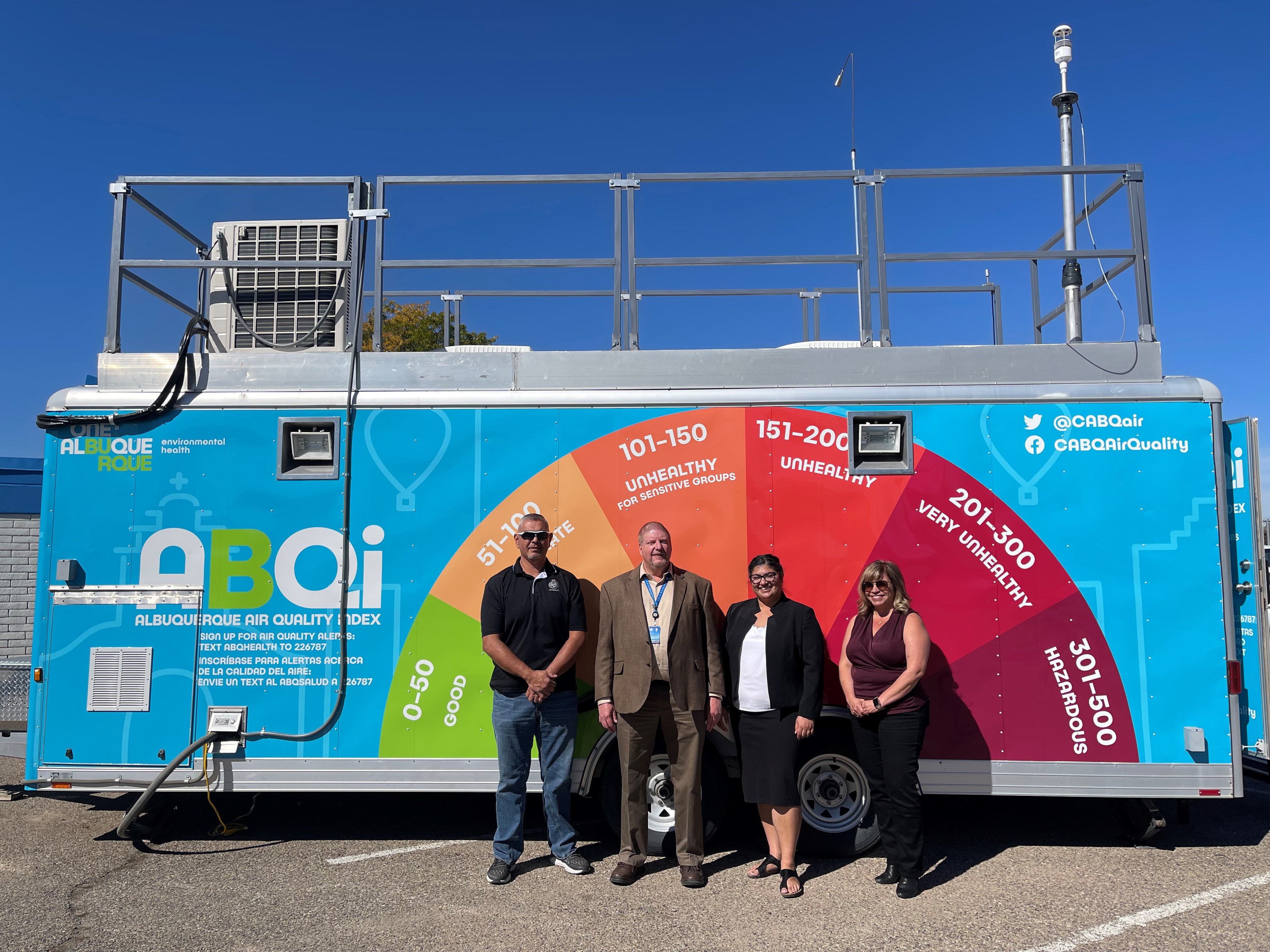 New Mexico Albuquerque San Jose neighbourhood air quality monitoring trailer 