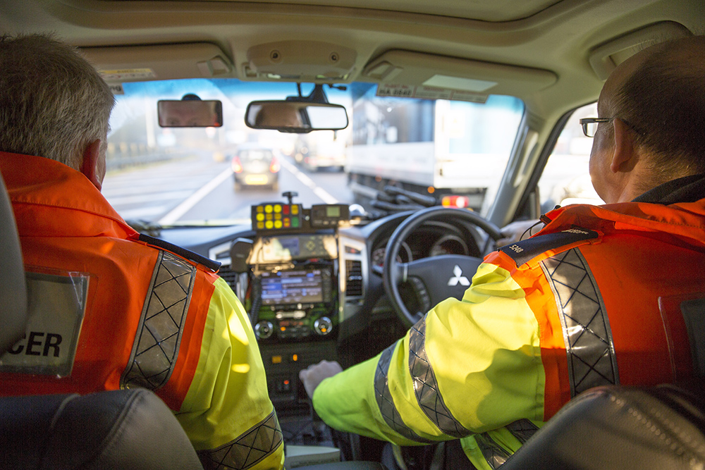 Traffic officers patrol the M25