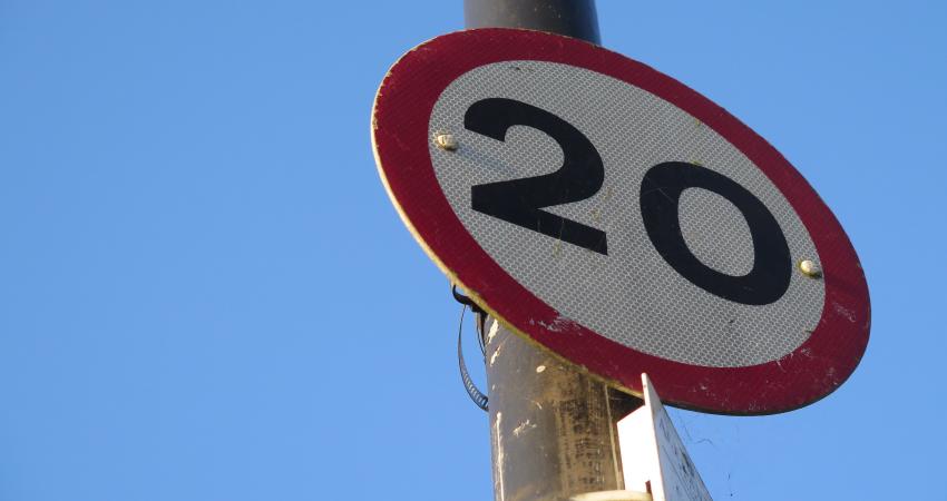 20mph sign - London, UK