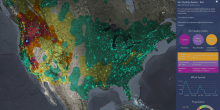 Esri app combines EPA data with wind forecasts and at-risk population demographics (Source: Air Qaulity Aware app from Esri)