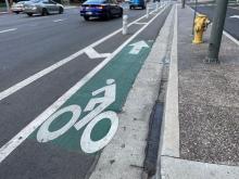 Sustainable transport decarbonisation bike lane Los Angeles © ITS International