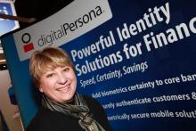 Elaine Bliss on DigitalPersona  stand